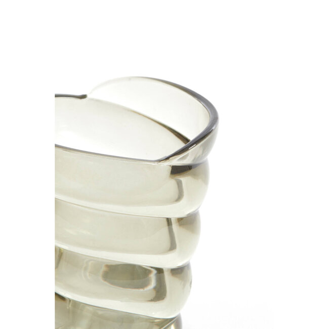 Light & Living Theelicht 10,5x7x12,5 cm MALEA glas licht grijs