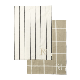 Riviera Maison Theedoek RM Stripes & Check, Set van 2