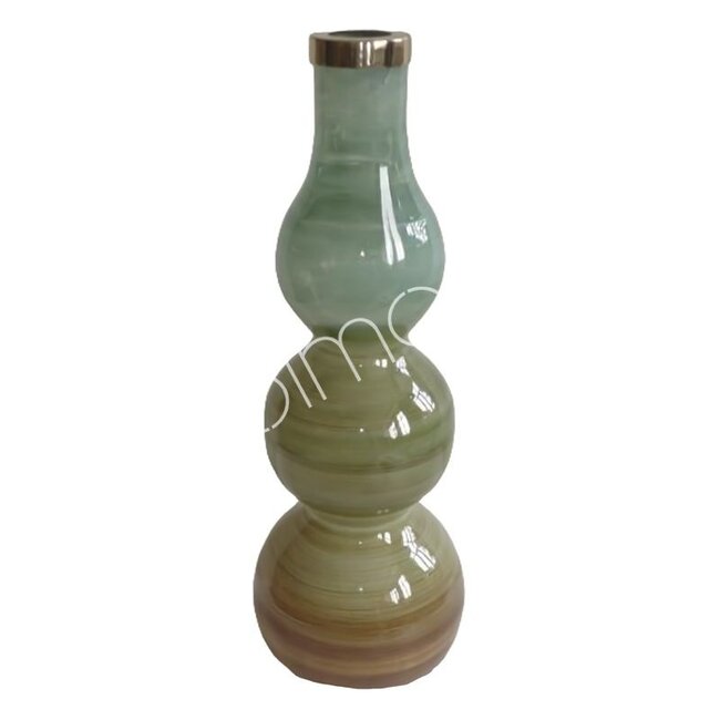 Colmore Vaas champagne m/amalti geëmailleerd glas 19x19x58
