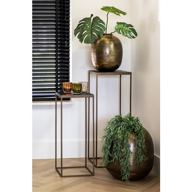 Light & Living Zuil CHISA hout zwart-ant brons M 33x33x80 cm