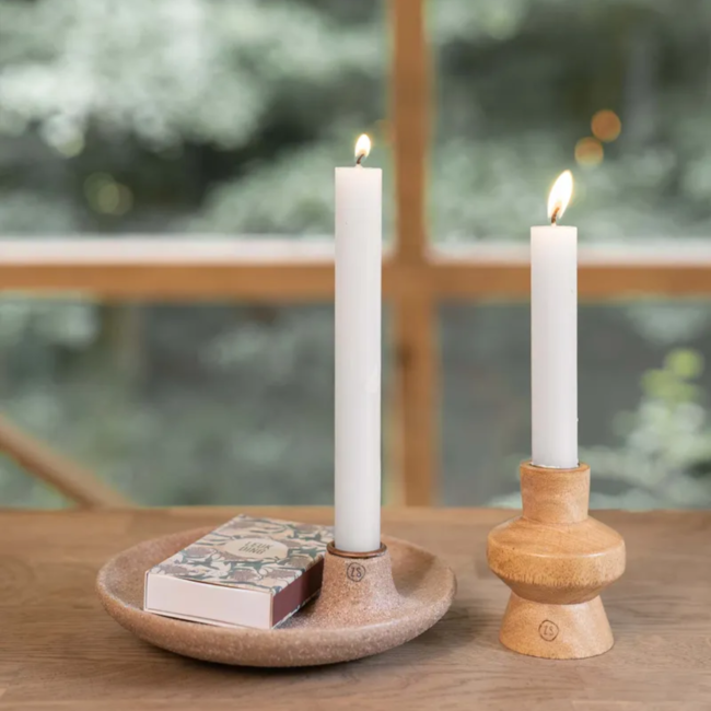 Zusss 4 rustieke kaarsen 20cm wit