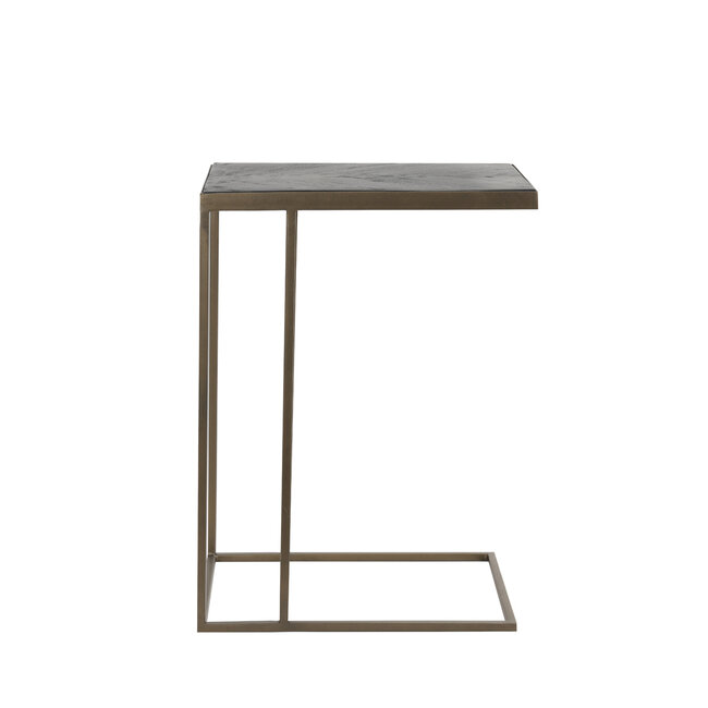 Light & Living Bijzettafel 45x30x62 cm CHISA hout zwart-ant brons