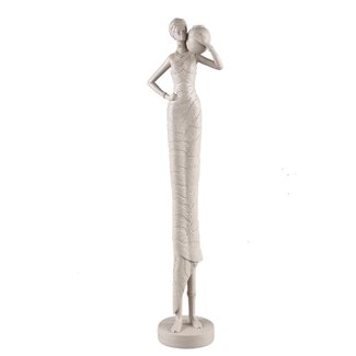 PTMD Rafah Clay poly woman statue holding pot shoulder