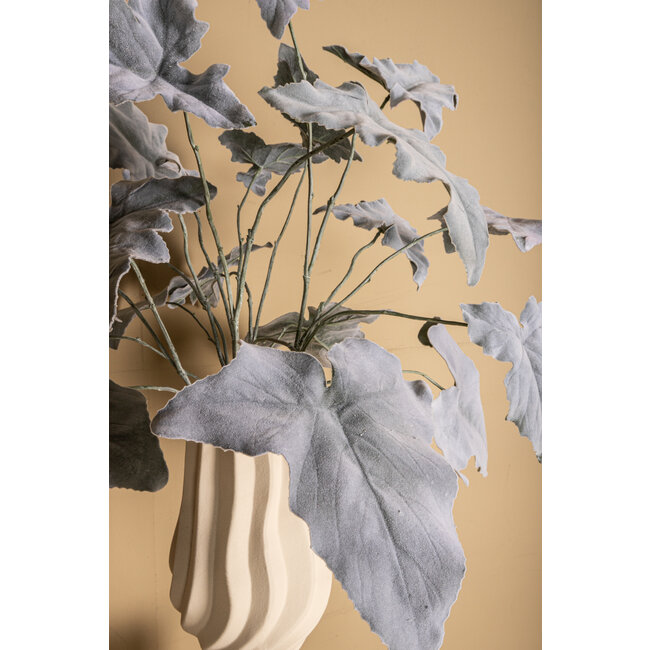 PTMD Leaves Plant Grey flocked leaves spray