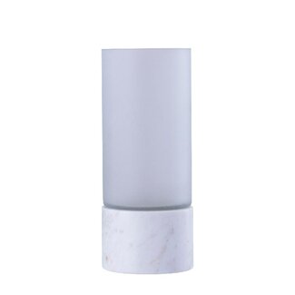 PTMD Conree White matt glass stormlight marble base S