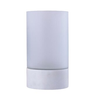 PTMD Conree White matt glass stormlight marble base L
