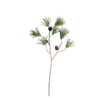 PTMD Twig Plant green pine spray with pinecones