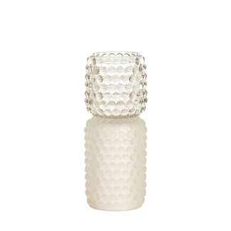 Light & Living Theelicht op voet Ø9x20,5 cm BUBLINI glas mat wit + helder