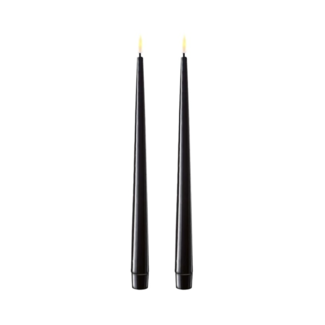Deluxe Homeart Black LED Shiny Dinner Candle Ø2,2x28 cm 2 pcs. Deluxe Homeart Black LED Shiny Dinner Candle Ø2,2x28 cm 2 pcs.