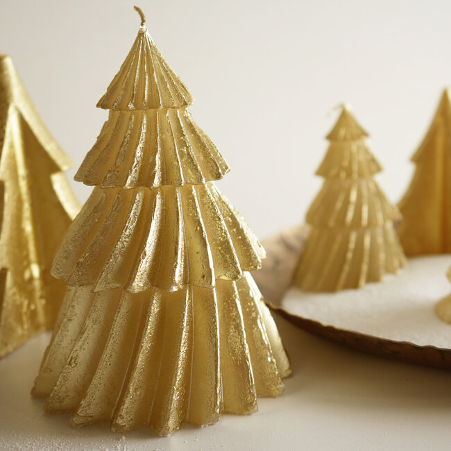 Home Society Kaars kerstboom Windy Tree goud L