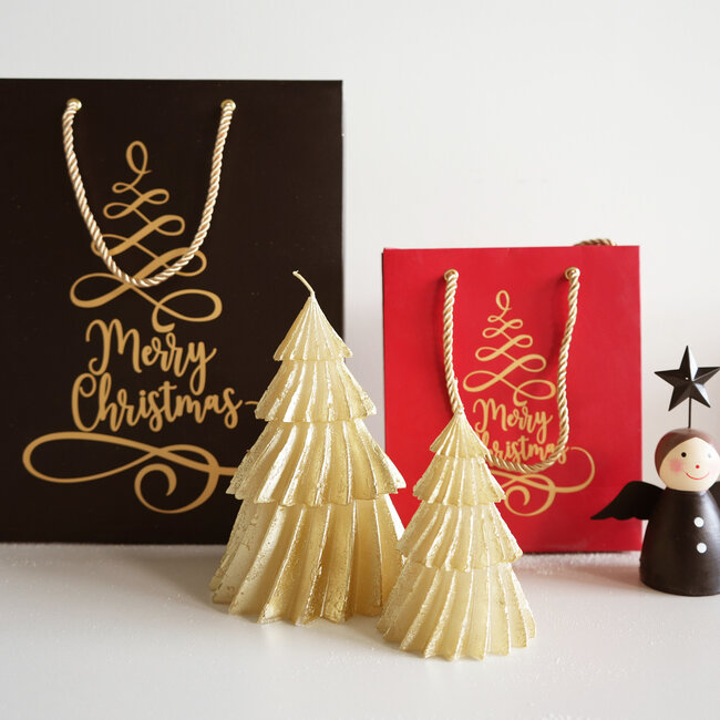 Home Society Kaars kerstboom Windy Tree goud L