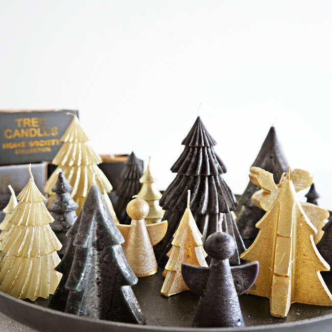 Home Society Kaars kerstboom Windy Tree goud L