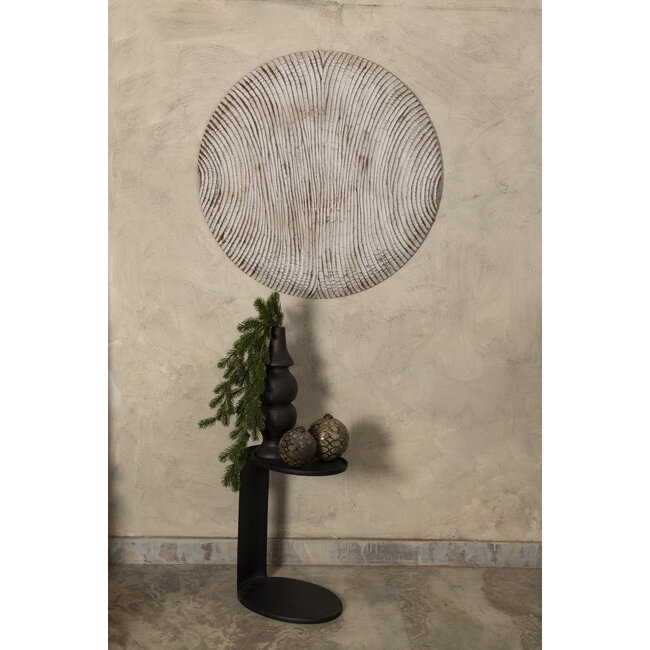 PTMD Moanna Cream MDF wallpanel round organic lines S