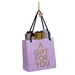 Vondels Glazen kerst decoratie licht roze/wit gestreept cadeautas H8.5cm