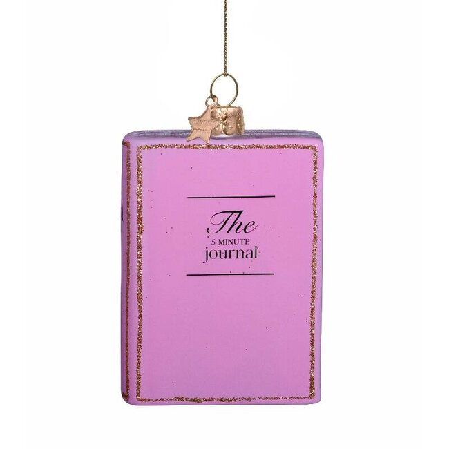 Vondels Ornament glass pastel pink journal H8cm