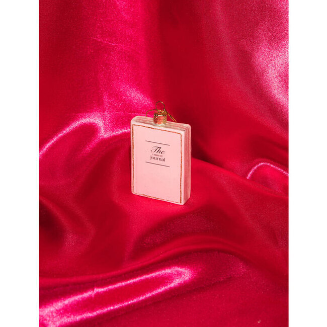 Vondels Ornament glass pastel pink journal H8cm