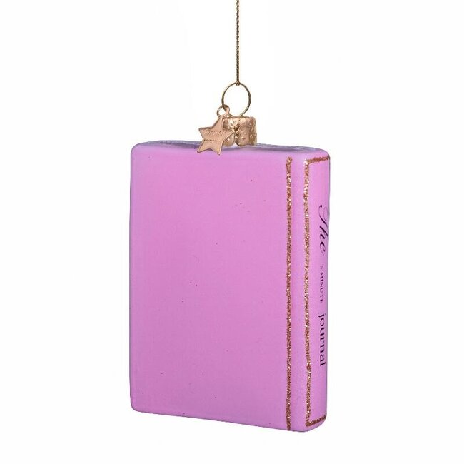 Vondels Ornament glass pastel pink journal H8cm