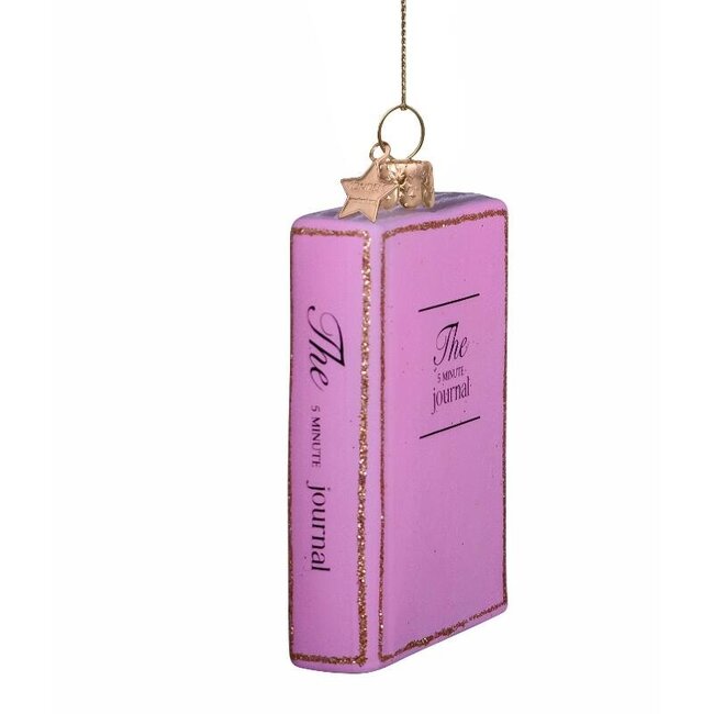 Vondels Ornament glass pastel pink journal H8cm