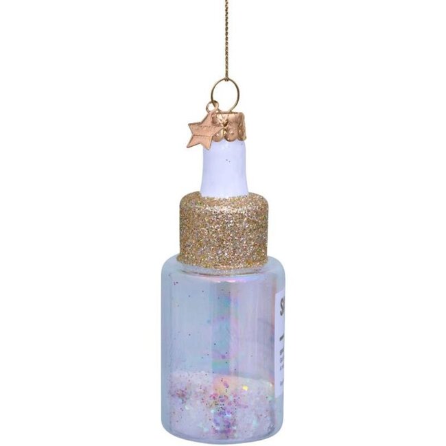 Vondels Ornament glass bottle with vitamin drops H9cm