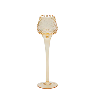 EDG Glazen Dennenappel Kandelaar amber 26xØ7,5 cm