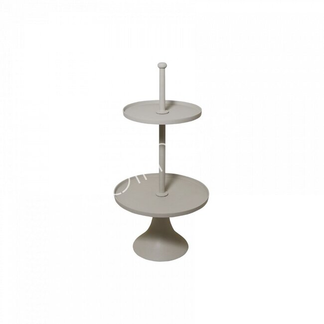 Etagere 2 lagen ALU RUW/STEEN 50x50x103