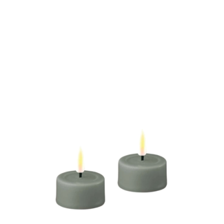 Deluxe Homeart Salvie Green LED Tealights  Ø4.1*4.5cm (2 pcs)