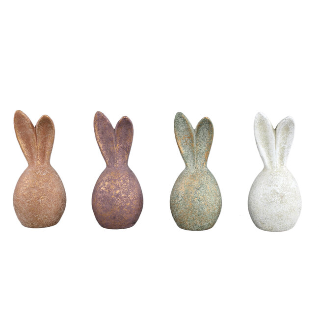 PTMD Cillin Rust cement rabbit shaped statue low