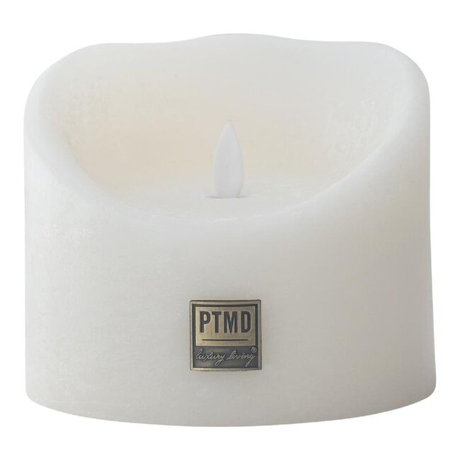 PTMD LED Light Candle rustic white moveable flame XL