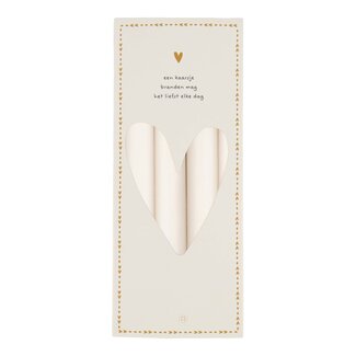 Zusss 4 rustieke kaarsen 20 cm off white