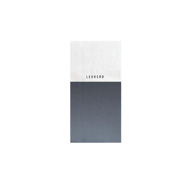 Zusss Servetten Leukerd 11x20cm donkerblauw wit