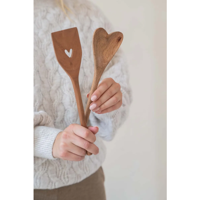 Zusss Houten lepel hartje donkerbruin