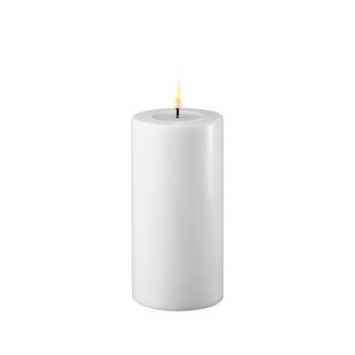 Deluxe Homeart White Real Flame LED Candle Ø7,5 x15cm