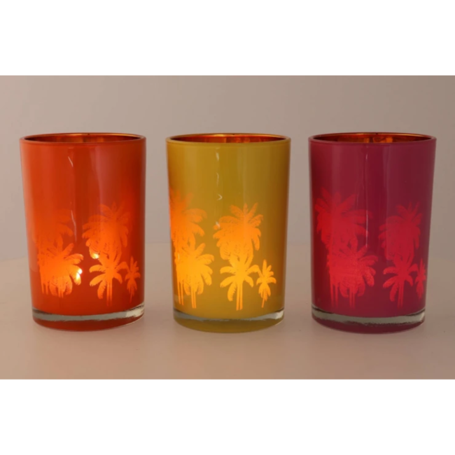 Hilly dutch orange mix t-light glass ass 7x8cm