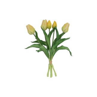 Tulpen boeket zacht geel 4 stuks 28 cm