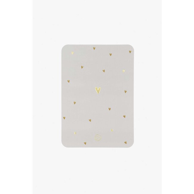 Zusss Kaart ronde hoeken hartjes zand/goud