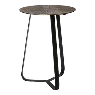 PTMD Kae Gold alu black iron round sidetable S