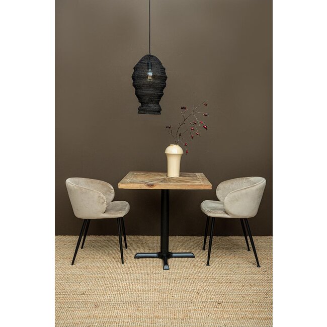 PTMD Fiori Cream 6051 dining chair black wood legs