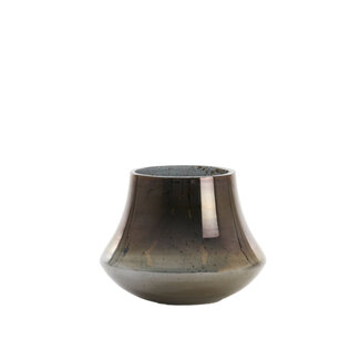 Light & Living Vaas Ø18x13,5 cm DOMI glas steenslag Smoke