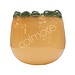 Colmore Handgeblazen votive oranje met groene rand glas 9x9x9