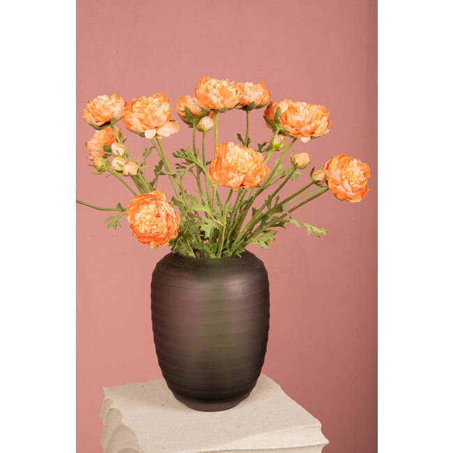 PTMD Ranonkel Flower Orange spray with bud and leaves