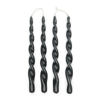 Riviera Maison Dinerkaars Twisted, Donkergrijs, 4 Stuks