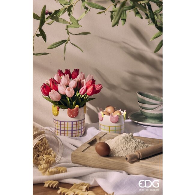 EDG Bosje Tulpen 2 tone Pink 5 stuks h28 cm 2 ass.