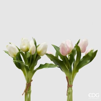 EDG Bosje Tulpen White Pink 5 stuks h28 cm (2 assorti)