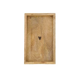 Zusss Servethouder hout hartje 11x20cm naturel