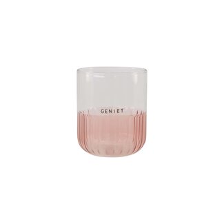Zusss Drinkglas geniet transparant/roze