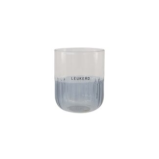 Zusss Drinkglas leukerd transparant/grijsblauw