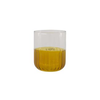 Zusss Drinkglas liefs transparant/oker