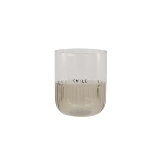 Zusss Drinkglas smile transparant/zand