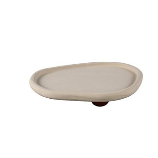 PTMD Tammy Taupe cement organic plate on foot S