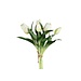 PTMD Tulip Flower White bush with leaves short 5pcs